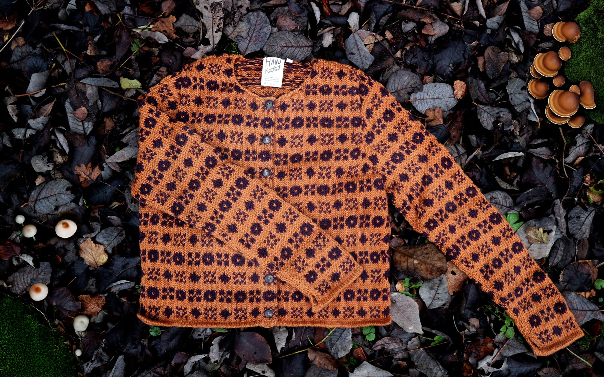 Womens cardigan • Rust & Aubergine – VanishingPointStudio